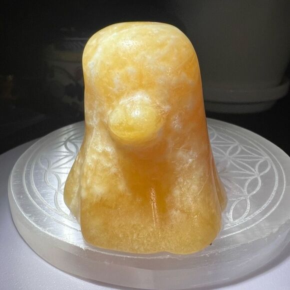 Yellow Calcite Crystal Ghost Carving‎ - Picture 5 of 13